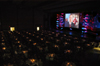 The large crowd at the 9th Annual Scholarship Banquet views a video on the Union 2010 capital campaign. - Photo by Brad Moore