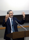 Dr. George Herring, professor emeritus at the University of Kentucky, focused on why the Vietnam War’s influence has remained persistent and pervasive, even after the events of 9/11 during the 2005 Carls-Schwerdfeger History Lecture. - Photo by Morris Abernathy