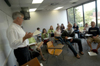 10/6/05 - Fiction author Clyde Edgerton spent time with Union students and faculty Oct. 6, critiquing papers and offering advice about how to succeed as a writer.