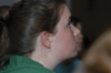 10/27/05 - Freshman Emily Blackketter listened intently to Voddie Baucham during a session of the Faith in Practice Conference. - Heather Phillips