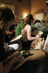 10/27/05 - Students packed out the Hurt Commons to listen to Voddie Baucham during the Evangelist Faith in Practice Conference. - Heather Phillips