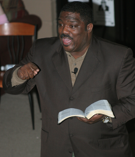 Evangelist Voddie Baucham led a session of the Faith in Practice Conference in Hurt Commons.