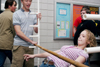 Freshman Jennifer Hollis does the limbo during the Junior/Freshman Party. - Photo by Kyle Kurlick