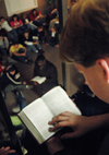 10/27/05 - Students packed out the Hurt Commons to listen to Voddie Baucham during the Faith in Practice Conference. - Kristen Nicole Sayres