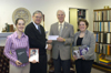 The Delta-Psi Chapter of Phi Alpha Theta presented a 2005 Best Chapter Award check to the Union University Library on December 8, 2005.  Present at the ceremony were: (left to right) Heather Tobe, chapter president in 2004-2005; Mr. Steve Baker, Director of the Library; Dr. Stephen Carls, faculty advisor to the Delta-Psi Chapter; and, Cassie Harris, the 2005-2006 chapter president. The $250 prize was awarded by the Phi Alpha Theta national office. - Photo by Morris Abernathy