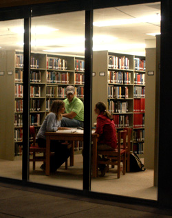 9/14/2005 - Late night studying in the Emma Waters Summar Library. (ID: 4337)