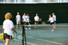 09/253/02 - Women's Tennis coach Sandra Williams and members of her team lead a tennis clinic for perspective students at �鶹��Ƶ University Day at Shiloh Ridge with members of her team.