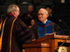 Union University President David Dockery (left) presents Bob Agee with the annual Robert E. Craig Service Award during fall graduation. - Photo by Morris Abernathy