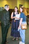 President David S. Dockery takes a moment to speak with Freshman Faith Cooper and her mother during Family Weekend 2002. - Photo by Lindsay Stavish