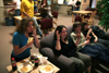 02/5/06 - Students gathered in the McAfee commons to watch the Super Bowl.