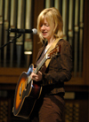 Sandra McCracken pauses to address the audience during chapel. - Photo by Brad Moore