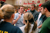 Matt Taylor goes over the rules of the Wild and Wacky Homecoming Games with fellow freshmen. - Photo by Brad Moore