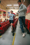 Katrina Parker and Caleb Helms compete in a Wild and Wacky Homecoming Game. - Photo by Brad Moore