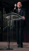 03/8/06 - Roger Ellsworth, pastor of Immanuel Baptist Church in
Benton, Illinois, delivers a chapel address entitled <em>The Darkness-Despeller in Darkness</em> from Matthew 27:45-46. - Stephanny Rodriguez