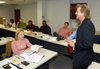 Steve Arendall leads an MBA class on the Germantown campus. - Photo by Morris Abernathy