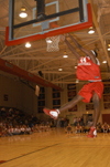 10/290/02 - Freshman Pierry Valmera gives his best attempt in the dunk contest.