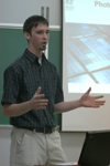 Junior Andy Robinette makes a presentation in an engineering class. - Photo by Heather Phillips