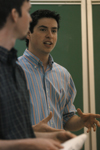 Andy Robinette and Jon Brasher make a presentation in an engineering class. - Photo by Heather Phillips