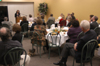 The Union faculty gathered together in October to listen to Dr. Jean Marie Walls, chair of the language department, at the second Enkuklios Paideia (Circle of Learning) meeting. - Photo by Jim Veneman