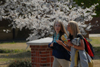 Deanna Nick & Brittany Clark cross campus on a beautiful spring day. - Photo by Morris Abernathy