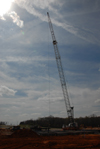 The Union community enjoyed watching the beginning stages of the steel structure for Roy L. White Hall dring late March and early April of 2006. - Photo by Morris Abernathy