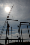 The Union community enjoyed watching the beginning stages of the steel structure for Roy L. White Hall dring late March and early April of 2006. - Photo by Morris Abernathy