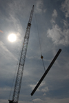 The Union community enjoyed watching the beginning stages of the steel structure for Roy L. White Hall dring late March and early April of 2006. - Photo by Morris Abernathy