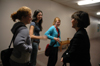 Heidi Steinrock, Alex Scarborough and Sarah McBroom get a chance to speak with <em>Time</em> columnist Margaret Carlson shortly before the Union Forum. - Photo by Kristen Nicole Sayres