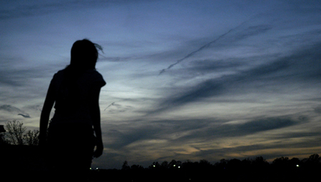 Freshman Kristmar Rawlins takes in a Union sunset.