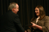 04/28/06 - President Dockery congratulates Jordyn Pollard on being named to Who's Who.
