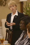 Sherry Tignor, co-director of the Center for New Students, leads a career services seminar on etiquette. - Photo by Stephanie Schroeder
