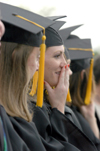 Tricia Currin (center) of Jackson, Tenn. received a bachelor of science degree in learning foundations.  - Photo by Heather Phillips