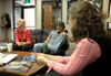 11/1/05 - Megan Malone, Jacob Malone and Annie Ross hang out in the campus ministries suite. - Brad Moore