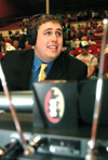 Senior Stephen Foshee commentates at a game for the Union Broadcasting Society.  - Photo by Brad Moore