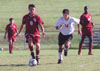 10/278/02 - Sophomore Clovis Simas, international business major, chases down the offense in a recent game against Cumberland University TN.  �鶹��Ƶ won 4-2.