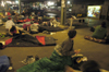 Students camped out overnight in the Farmer's Market in downtown Jackson during the Invisible Children Global Night Commute, which took place to help raise awareness of the genocide happening in Sudan and Uganda. - Photo by Stephanny Rodriguez
