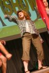 Lily Zopfi plays the part of the redneck truck driver during the Focus leader theme song. - Photo by Stephanie Schroeder