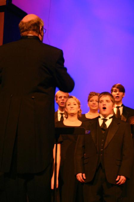 Proclamation, under the direction of Richard Joiner, performed a collection of songs at the beginning of the Tenth Annual Scholarship Banquet.
