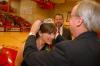 Union President David S. Dockery crowns senior Lindsey Abell as Homecoming queen. - Photo by Morris Abernathy