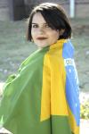 Sophomore Ana Paula Epifanio, Spanish major, wears the flag of her native country of Brazil. Epifanio is the public relations represenative for the newly resurrected International Student Organization which seeks to &ldquo;provide the resource or channel for the outside community to receive information, knowledge and awareness of international cultures.&rdquo; - Photo by Matthew Diggs
