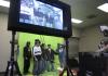 Matthew Kingsley, Aaron Gilbert, Jonathan Davenport, Nathan Williams, Nathan Cobb and Jared Nolen make a music video held in the Student Lounge during Frost Fest put on by SAC. - Photo by Stephanie Schroeder