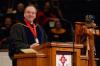 12/16/06 - President Dockery gave the fall commencement address, in which he encouraged graduates to embrace faith, hope and love in their futures. He reminded graduates that their accomplishments always depend upon the work of others.
