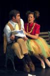 Sophomore Kieler Henry, DMS major, and Freshman Tara Daniel, nursing major, practice for the student directed one act <em>What did you say what for?</em> directed by Jill Casey.    - Photo by Heather Phillips