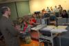 Joshua Veltman, assistant professor of music, teaches an Arts in Western Civilization class. - Photo by Morris Abernathy