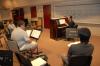 Ron Boud, professor of music, leads a music theory class. - Photo by Morris Abernathy