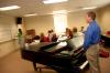 David Dennis, professor of music, leads a music theory class. - Photo by Morris Abernathy
