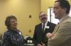 Dottie and Sam Myatt of Union enjoy conversation with Union parent Johnny Burleson during the ninth annual Union Forum. - Photo by Stephanie Schroeder