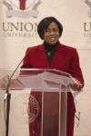 Jacqueline Taylor, assistant dean of students, gave some opening remarks at the First Annual Black History Month Program. - Photo by Wayne Holmes