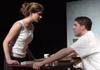 <i>Student Directed One Acts:</i> Amy Calvert and Jeremy Parker perform in <i>Unpublished Letters</i>, a Jonathan C. Levine play directed by Cassandra J. Schumacher. - Photo by Jim Veneman