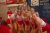 03/14/07 - The cheerleading squad poses for photo after the Lady Bulldog's victory in the first round of the NAIA National Tournament.